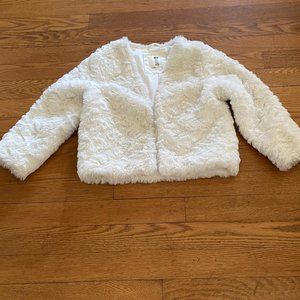 H&M white fur dress jacket